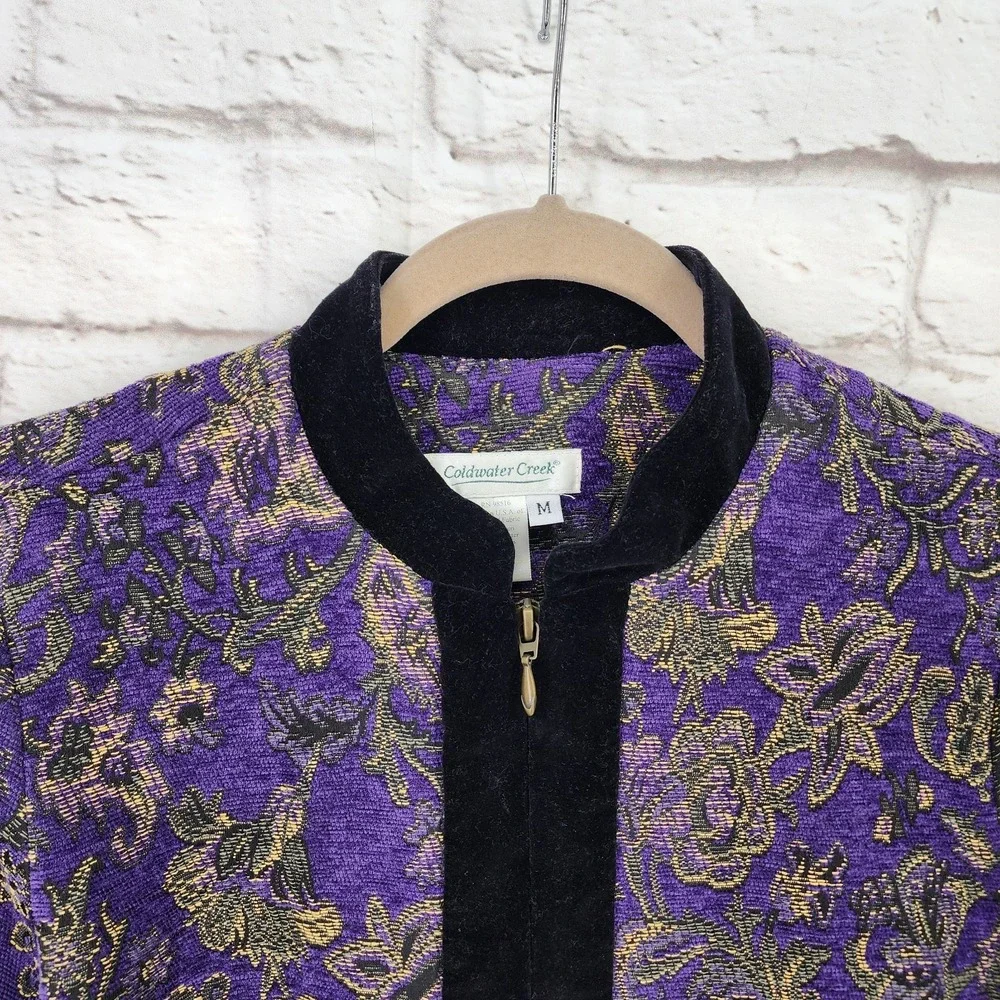 Vintage Coldwater Creek Jacket Gothic Romance‎ Purple Witchy Equestrian Medium